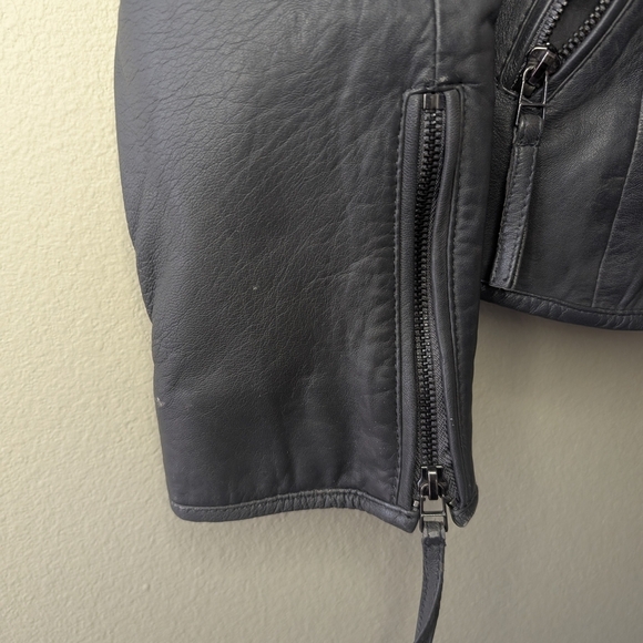 Tahari Black Leather Jacket for Women - Picture 7 of 16